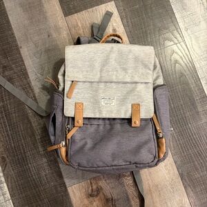 Eddie Bauer Diaper Bag Backpack Gray Insulated Bottle Pockets